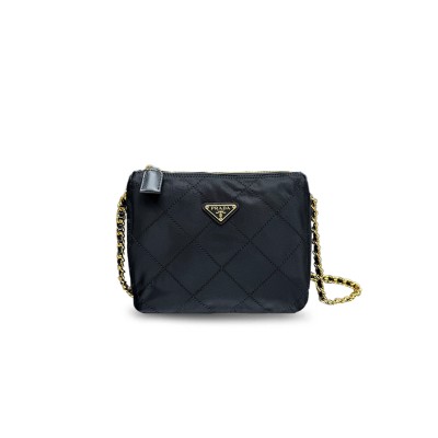 PRADA NYLON CHAIN CROSSBODY BAG 1BD646 (22*19*8cm)